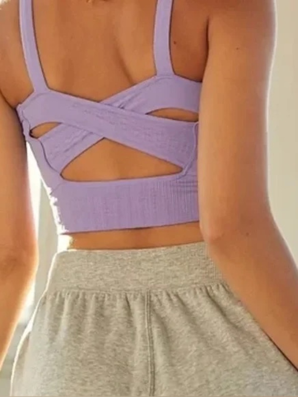 Free People Movement Lilac Good Karma Scoop Neck Bra
